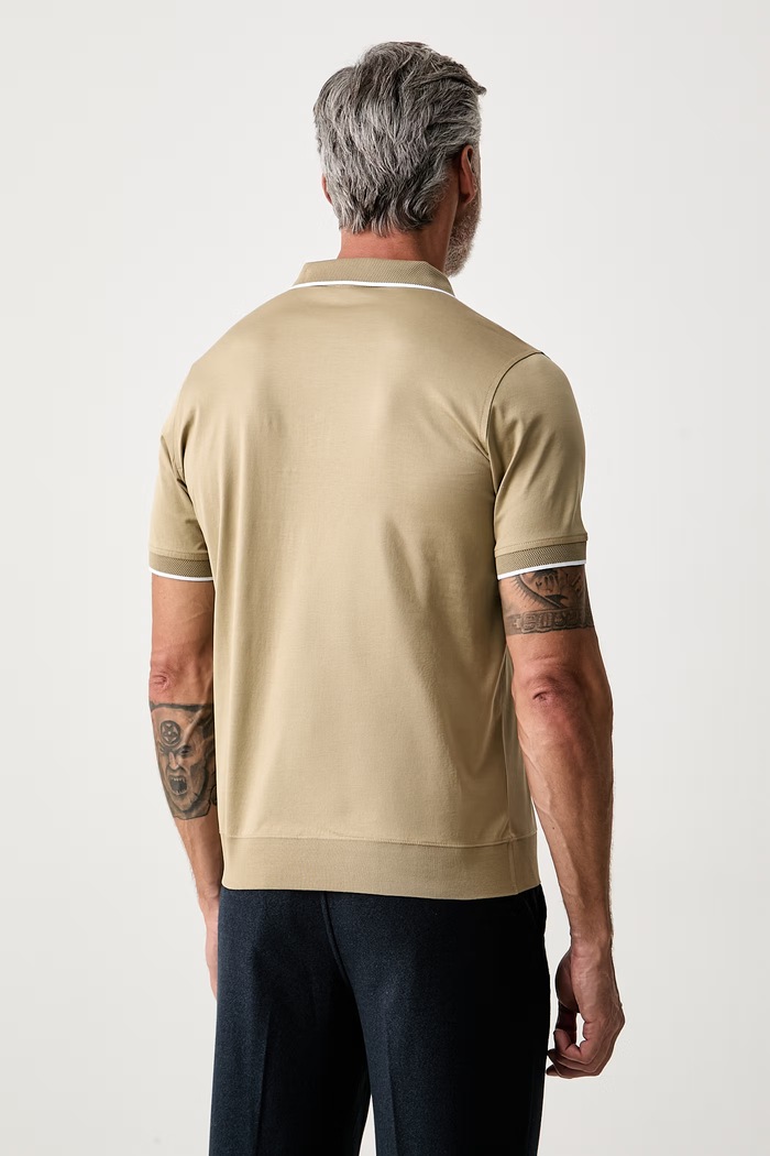 Oblečení Karl Lagerfeld polo pánské bavlněné 563200.745080 béžová