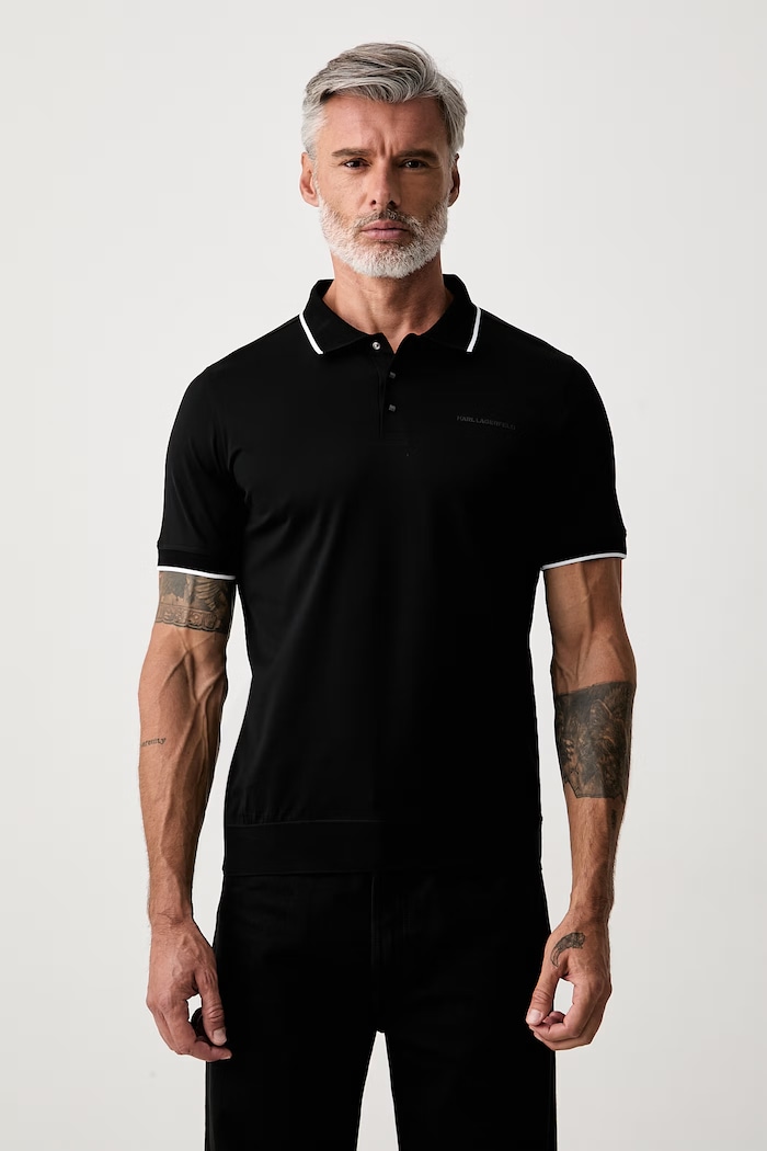 Karl Lagerfeld polo pánské bavlněné černá 563200.745080