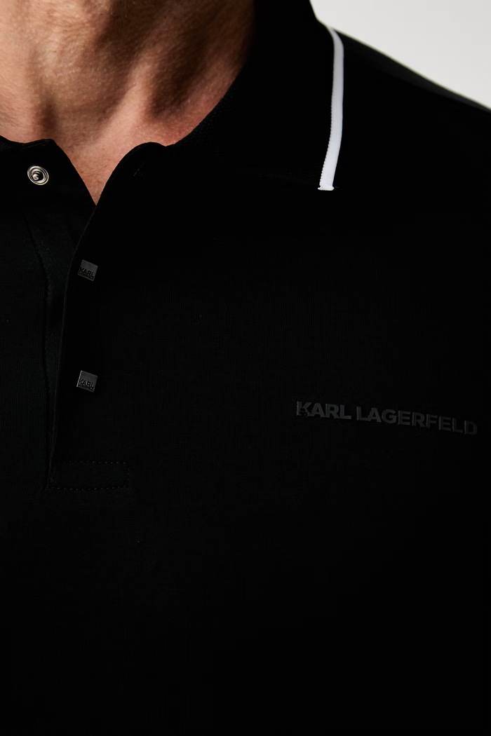 Karl Lagerfeld polo męskie bawełniane 563200.745080 czarny