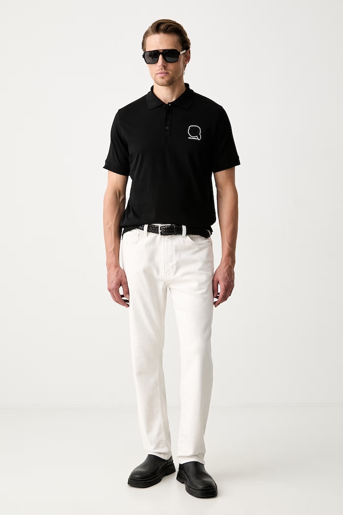 Karl Lagerfeld polo da uomo in cotone 563224.745025 nero AW26