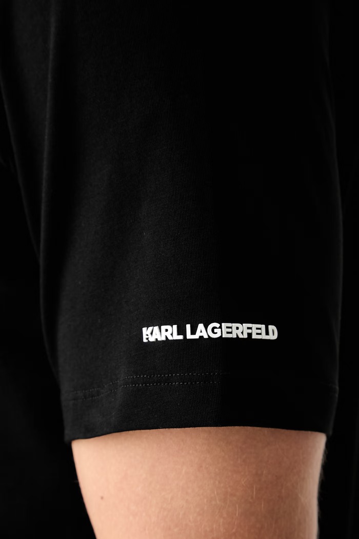 Karl Lagerfeld πόλο ανδρικό βαμβακερό με ελαστάν 563221.745024 μαύρο