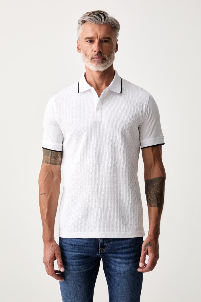 Karl Lagerfeld polo majica za muškarce od pamuka bijela 563203.745007