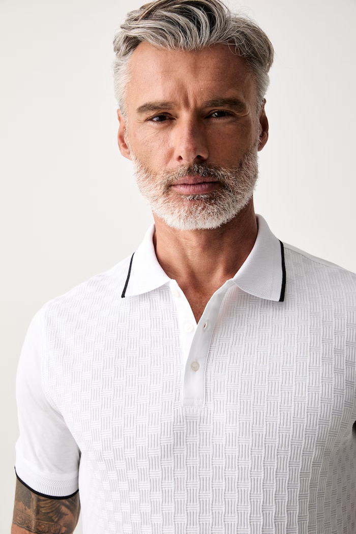 Karl Lagerfeld polo majica za muškarce od pamuka bijela 563203.745007