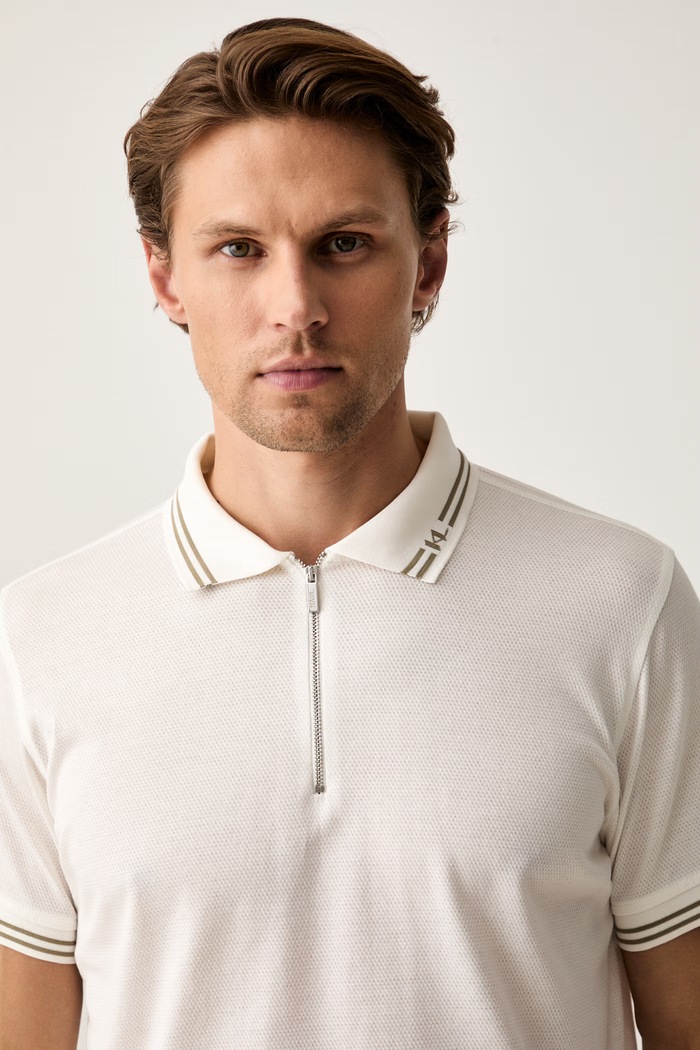 Karl Lagerfeld polo męskie bawełniane beżowy 563201.745005