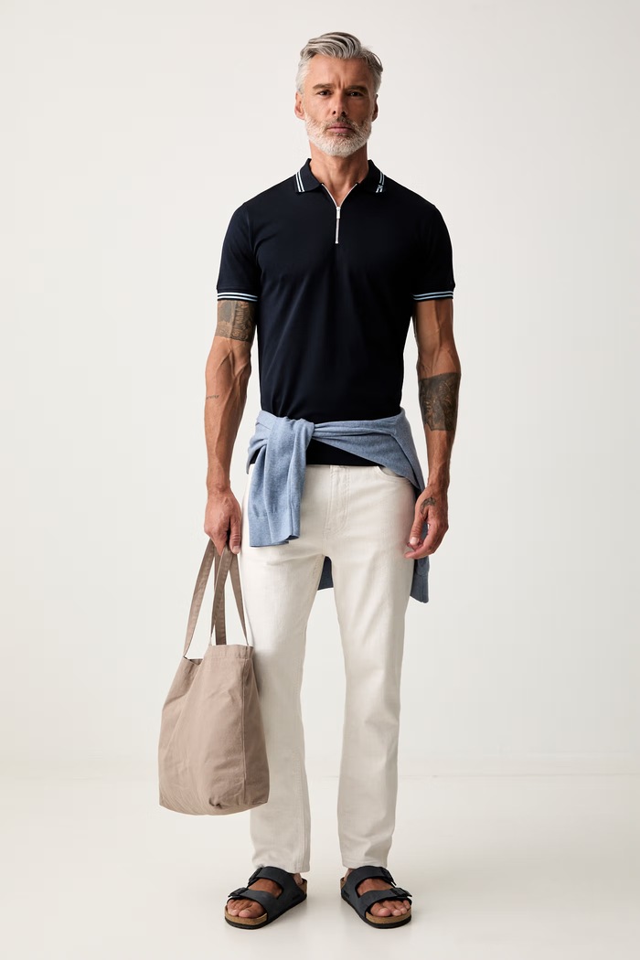 Karl Lagerfeld polo męskie bawełniane 563201.745005 granatowy AW26