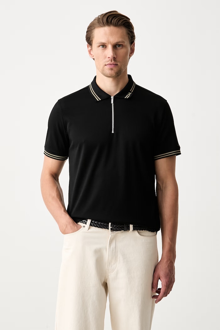 Karl Lagerfeld polo da uomo in cotone nero 563201.745005