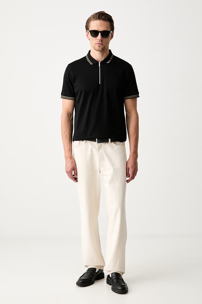 Karl Lagerfeld polo da uomo in cotone 563201.745005 nero AW26