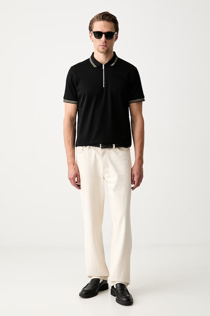 Karl Lagerfeld polo da uomo in cotone 563201.745005 nero AW26