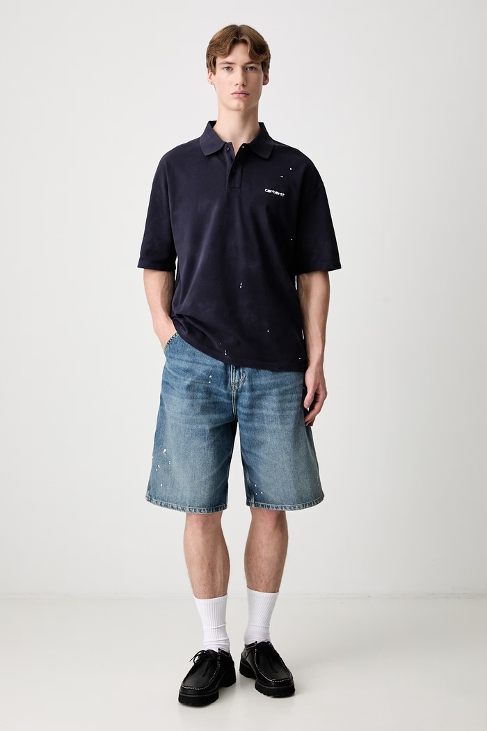 Carhartt WIP S/S Painter тениска с яка от памук мъжка I036856 тъмносин