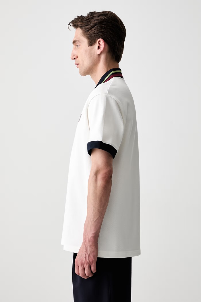 Drôle de Monsieur polo męskie bawełniane D Mirror L.PL152.CO264 biały AW26