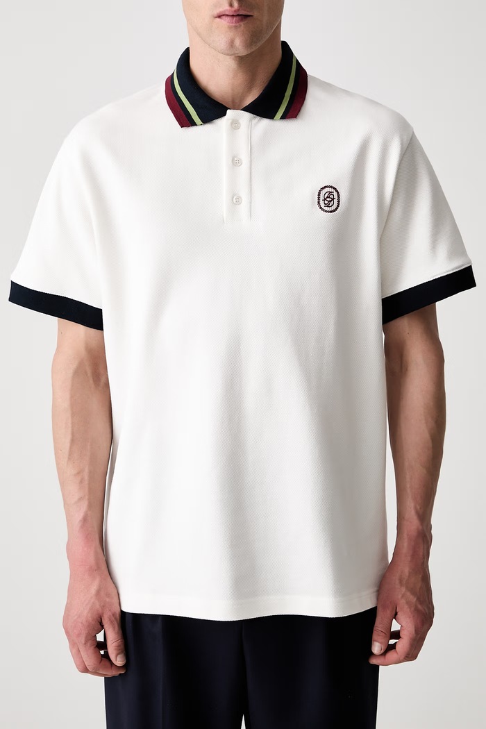 Drôle de Monsieur polo męskie bawełniane D Mirror biały L.PL152.CO264