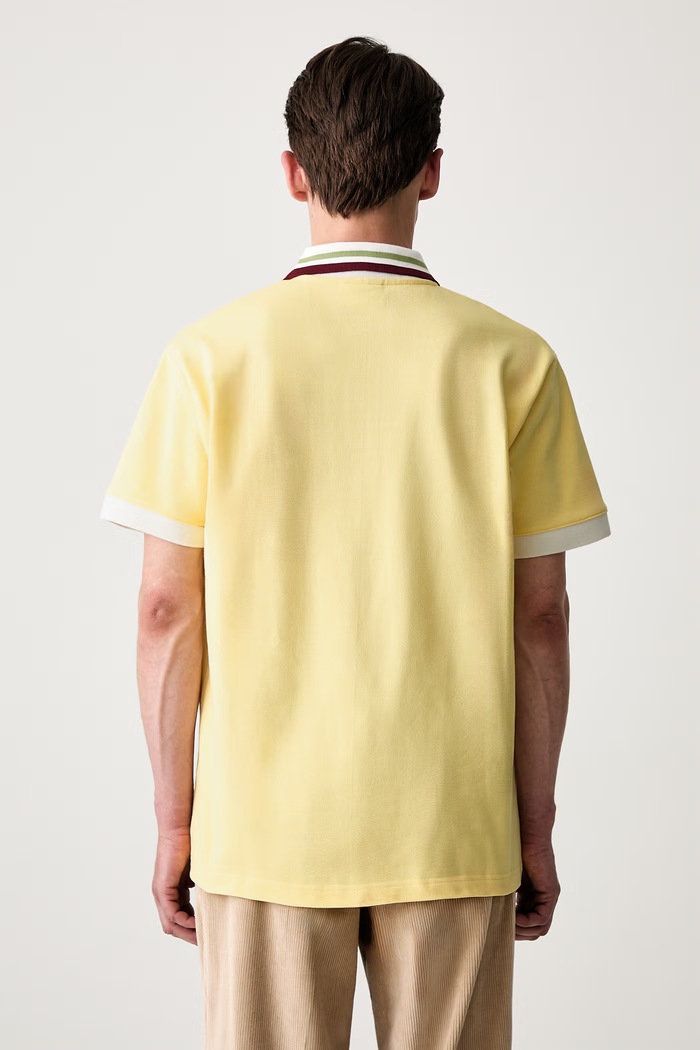 Odzież Drôle de Monsieur D Mirror polo bawełniane męskie L.PL152.CO264 żółty