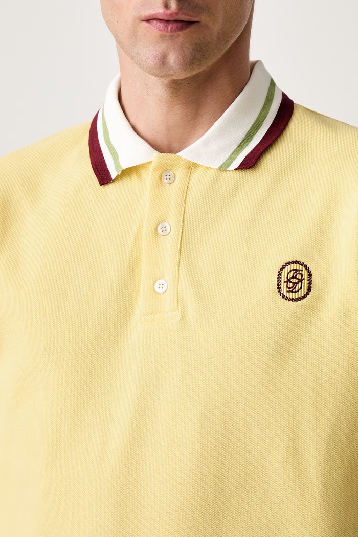 Drôle de Monsieur D Mirror polo bawełniane męskie żółty L.PL152.CO264