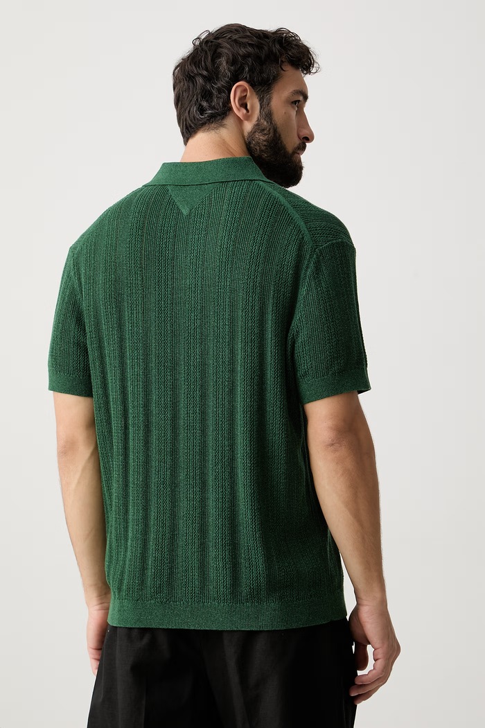 Oblečenie Tommy Hilfiger úpletové polo tričko pánske s lyocellom MW0MW43247 zelená