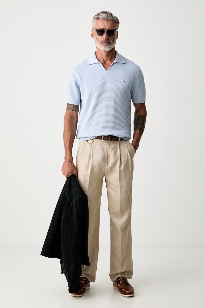 Tommy Hilfiger polo męskie bawełniane MW0MW43243 niebieski AW26