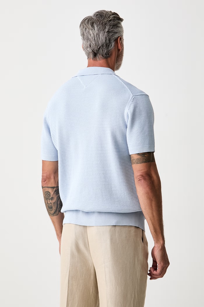 Odzież Tommy Hilfiger polo męskie bawełniane MW0MW43243 niebieski