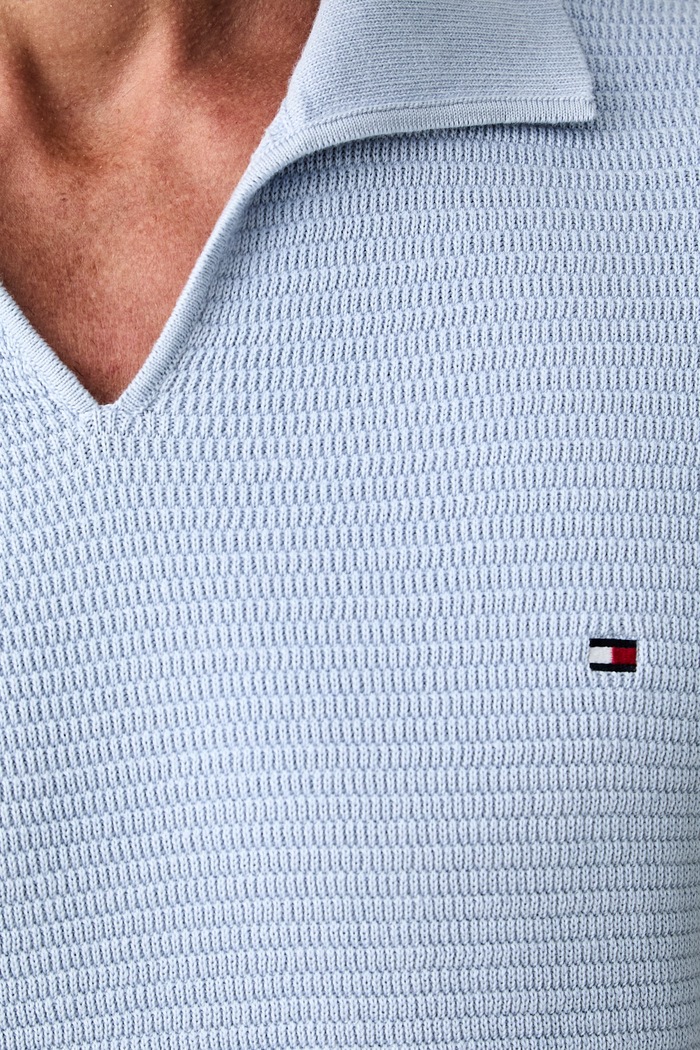 Tommy Hilfiger polo męskie bawełniane MW0MW43243 niebieski