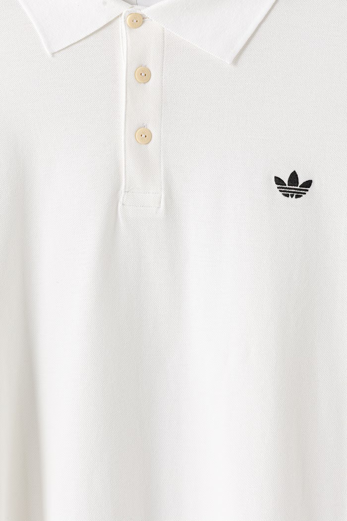 Ρούχα adidas Originals πόλο ανδρικό βαμβακερό Trefoil Essentials KS9800 λευκό