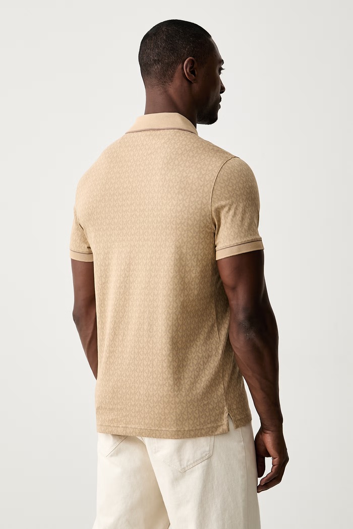 Odzież Michael Kors polo męskie z bawełną CS650V848T beżowy