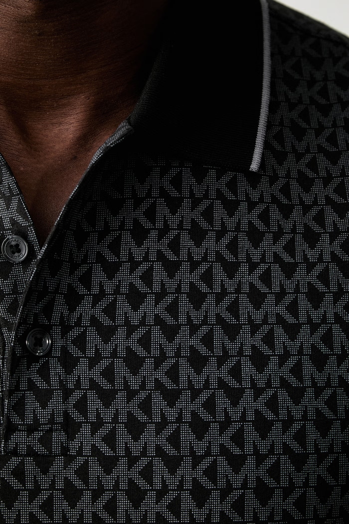 Michael Kors polo męskie z bawełną CS650V848T czarny