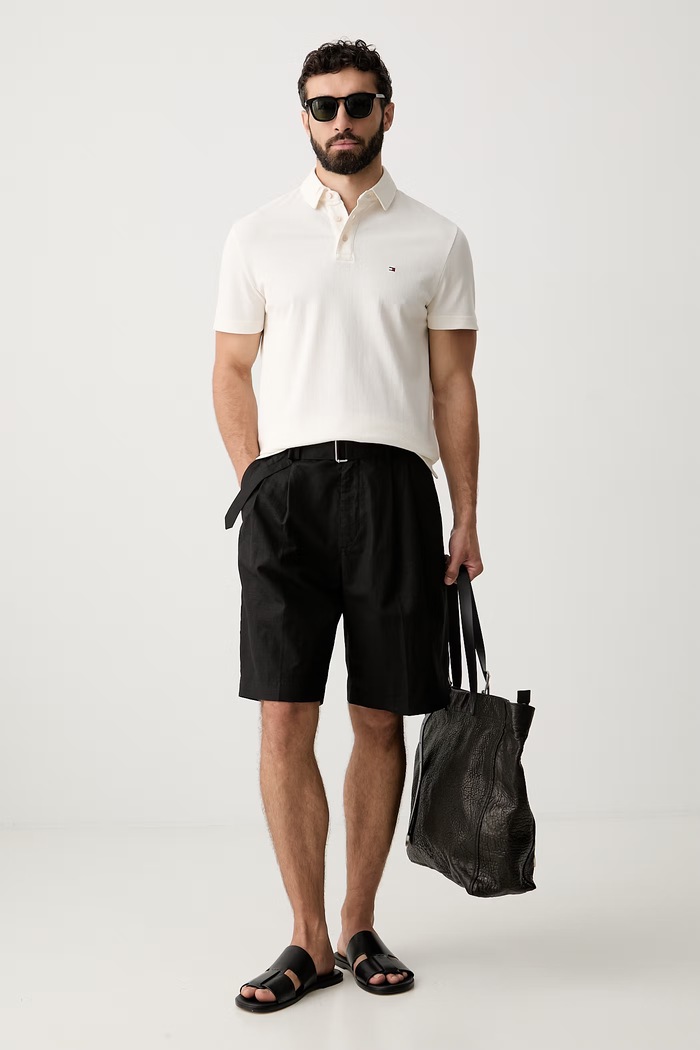 Tommy Hilfiger polo tričko pánske bavlnené MW0MW43265 béžová AW26