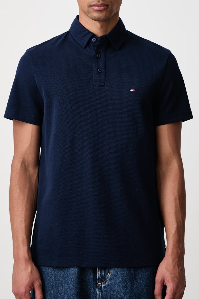 Polo majica moška bombažna Tommy Hilfiger MW0MW43265 mornarsko modra