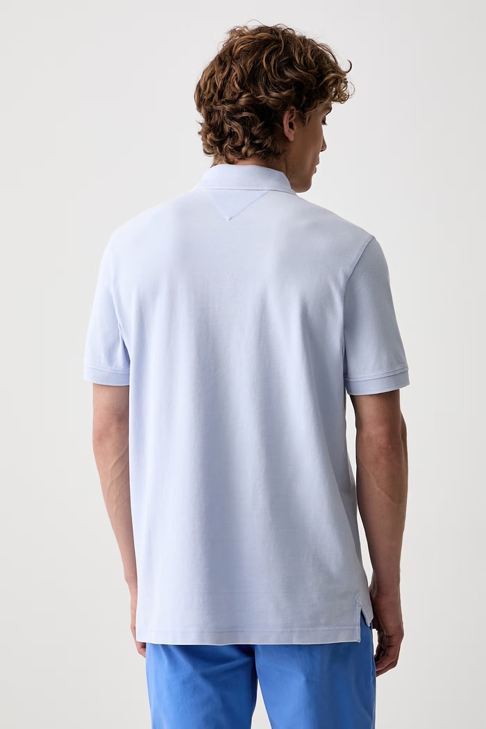 Ρούχα Tommy Jeans πόλο ανδρικό βαμβακερό DM0DM23243 μπλε