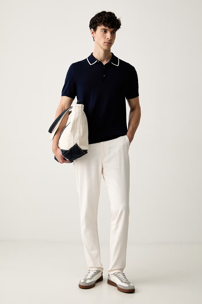 Tommy Hilfiger polo męskie bawełniane MW0MW43501 granatowy AW26