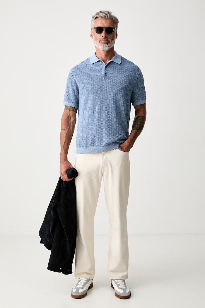 Tommy Hilfiger polo swetrowe męskie bawełniane MW0MW43246 niebieski AW26