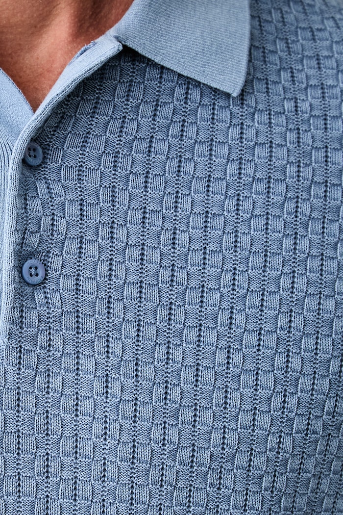 Tommy Hilfiger polo swetrowe męskie bawełniane MW0MW43246 niebieski