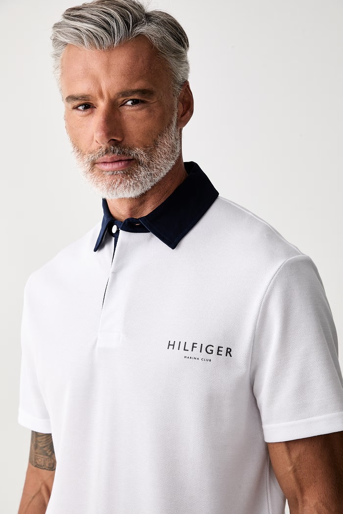 Tommy Hilfiger polo majica za muškarce s pamukom bijela MW0MW43284