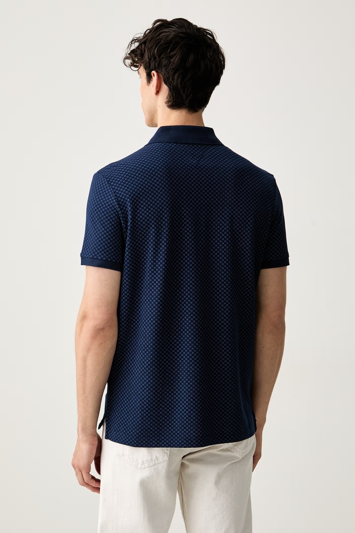 Ρούχα Tommy Hilfiger πόλο ανδρικό βαμβακερό MW0MW43280 σκούρο μπλε