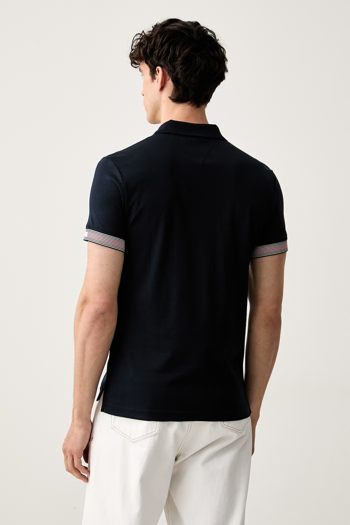 Odzież Tommy Hilfiger polo męskie bawełniane MW0MW43270 granatowy