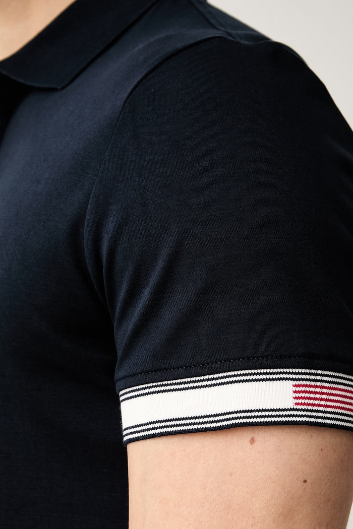 Tommy Hilfiger polo męskie bawełniane MW0MW43270 granatowy