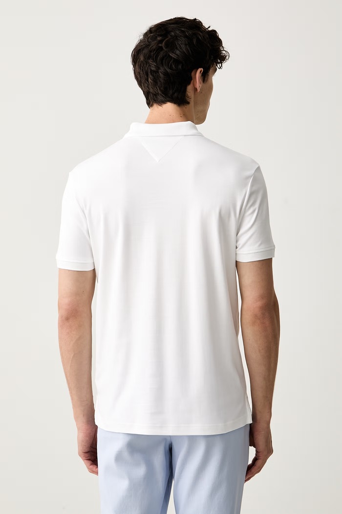 Odzież Tommy Hilfiger polo męskie bawełniane MW0MW43269 biały