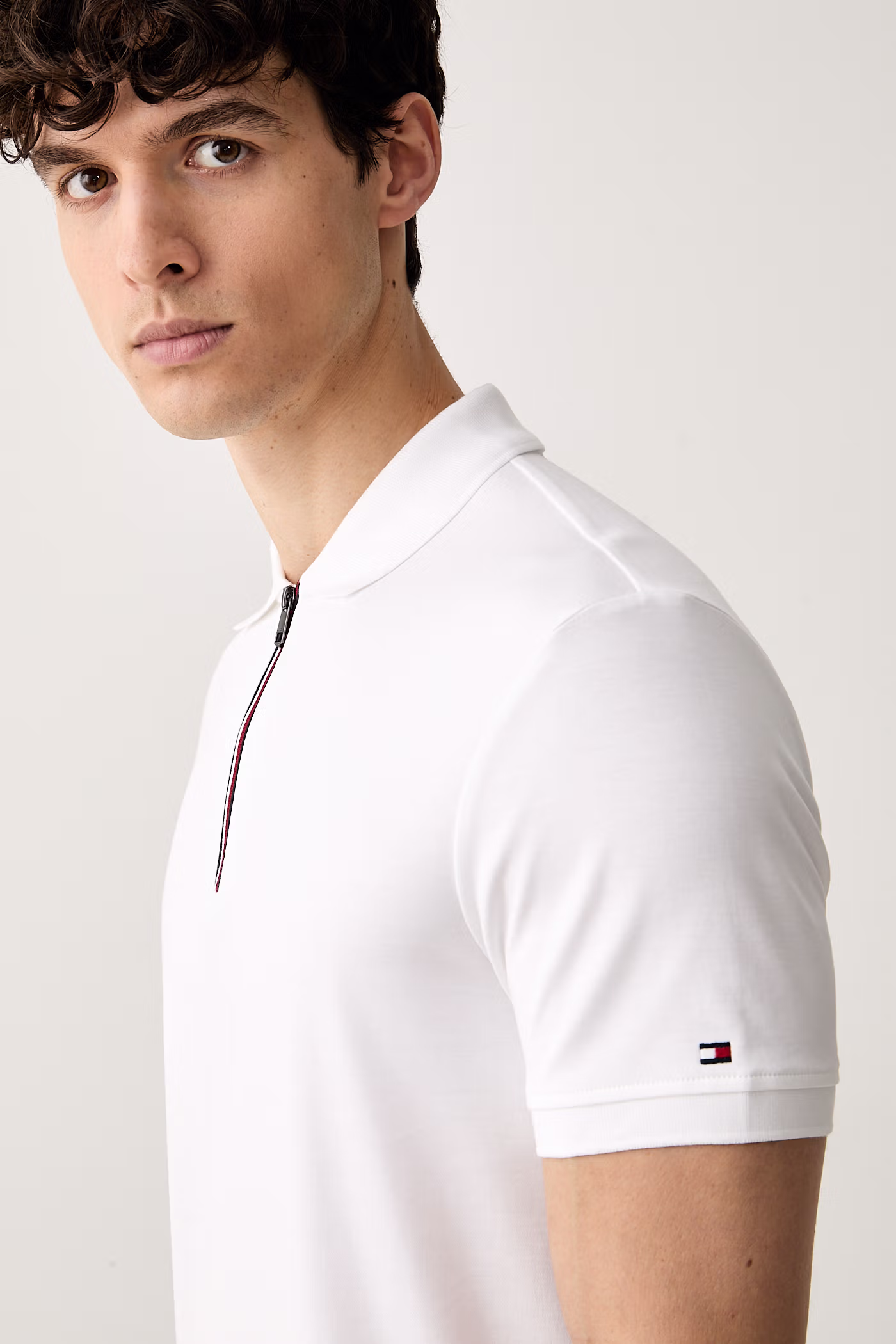Tommy Hilfiger polo męskie bawełniane biały MW0MW43269