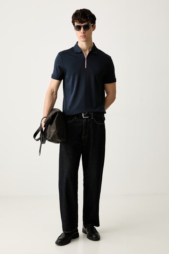 Tommy Hilfiger polo tričko pánske bavlnené MW0MW43269 tmavomodrá AW26