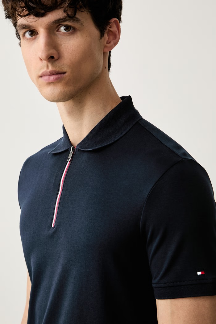 Tommy Hilfiger polo tričko pánske bavlnené tmavomodrá MW0MW43269