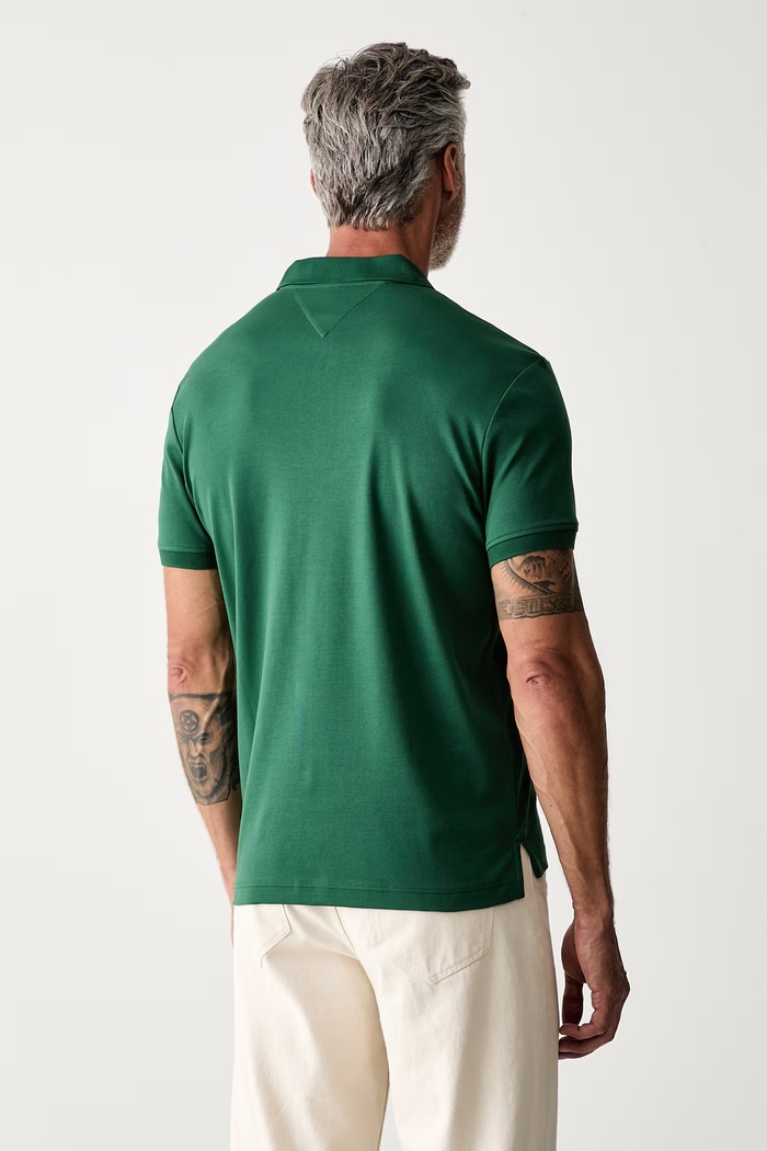 Oblečení Tommy Hilfiger polo pánské bavlněné MW0MW43269 zelená