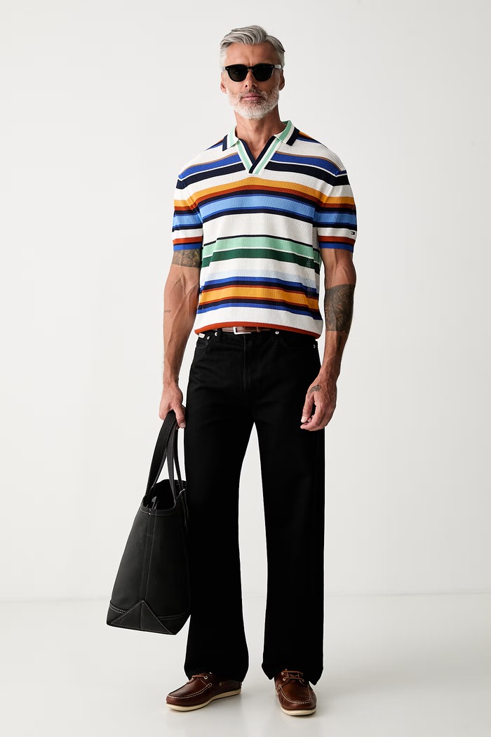 Tommy Hilfiger polo męskie z bawełną MW0MW43250 biały AW26
