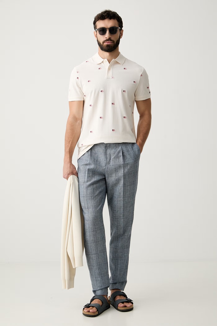 Tommy Hilfiger polo pentru bărbați, din bumbac MW0MW43376 bej AW26