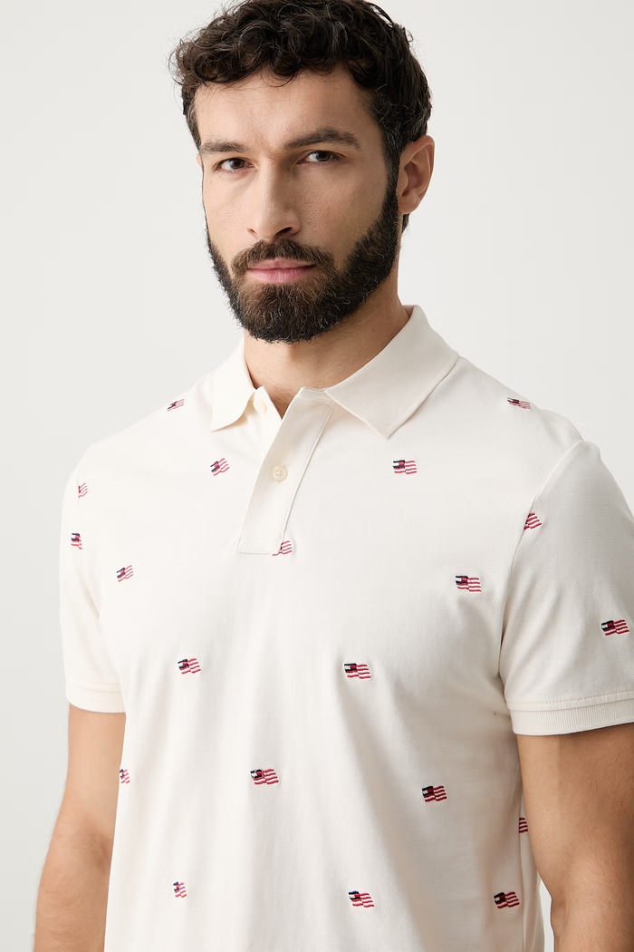 Tommy Hilfiger polo pentru bărbați, din bumbac bej MW0MW43376