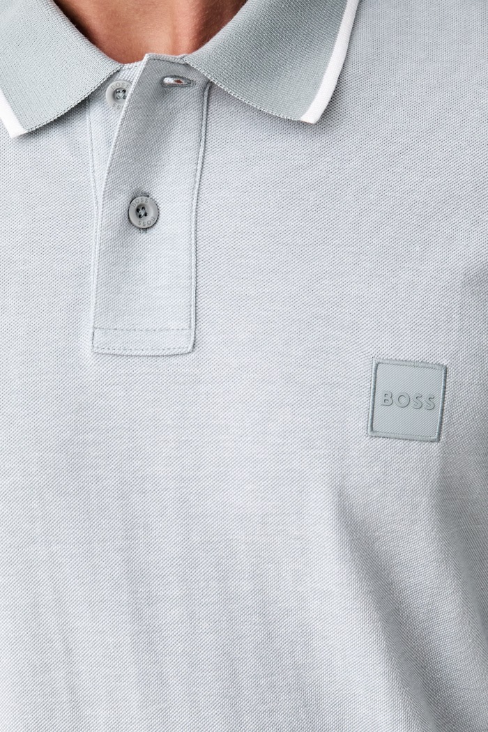 BOSS Orange longsleeve męski bawełniany PasserfordLong 50566186 niebieski