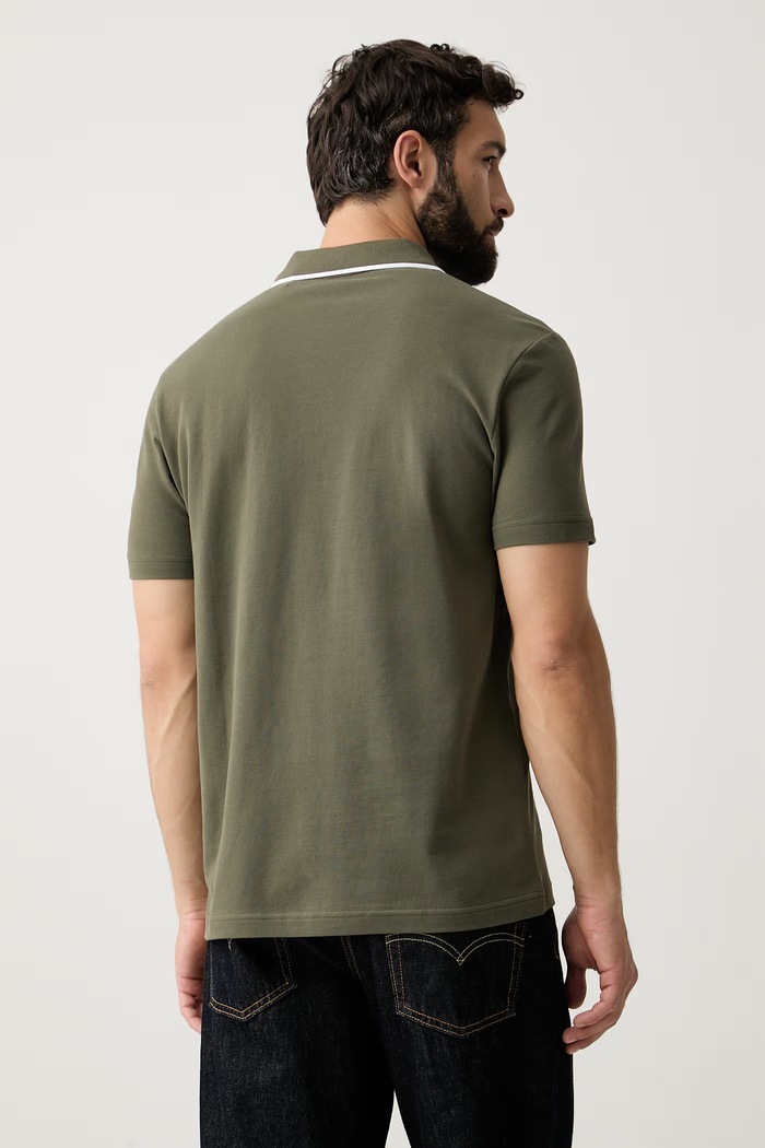 Odzież BOSS Orange polo męskie bawełniane Passerford 50566185 zielony