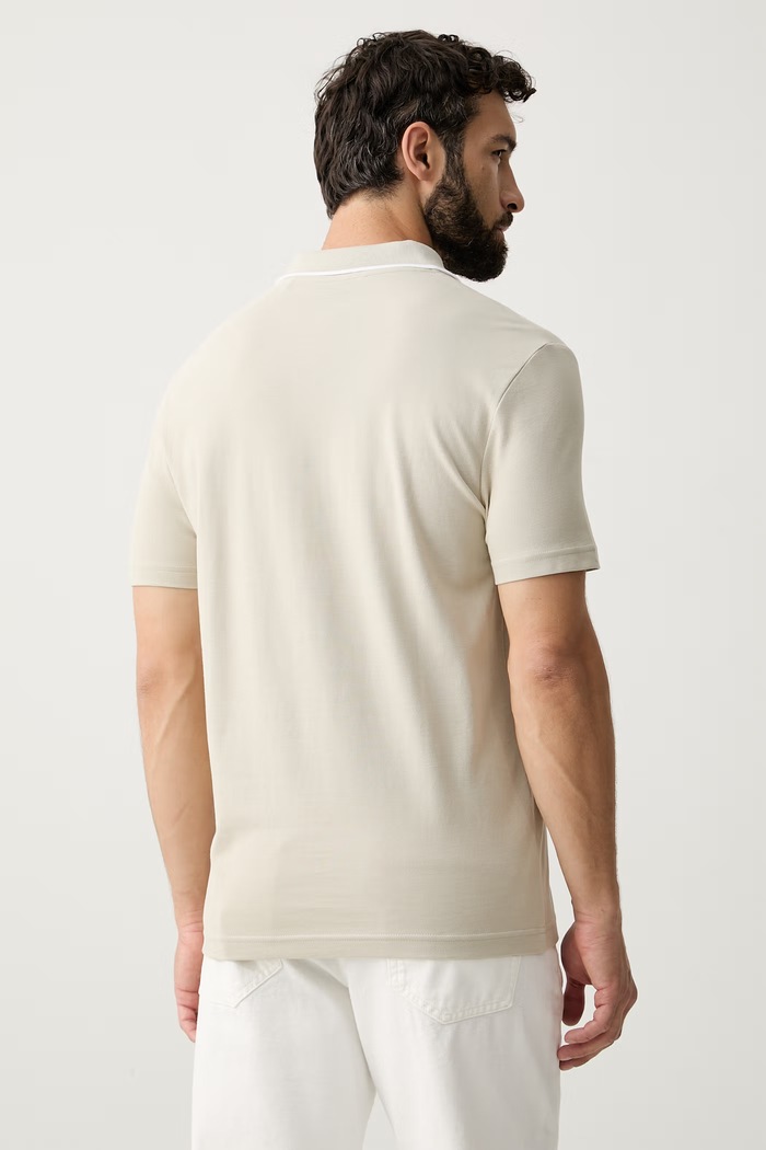 Odzież BOSS Orange polo męskie bawełniane Passerford 50566185 beżowy