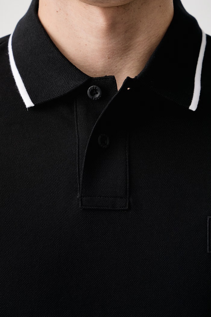 Polo męskie bawełniane Passerford BOSS Orange czarny 50566185
