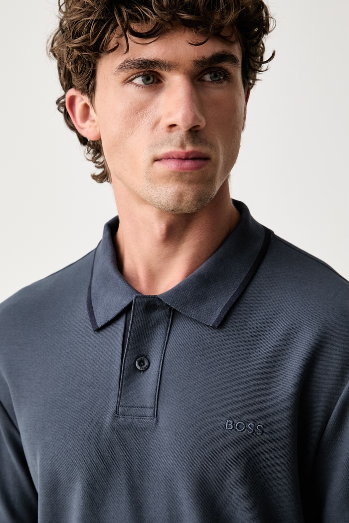 BOSS Orange polo męskie bawełniane Phoenix granatowy 50560227