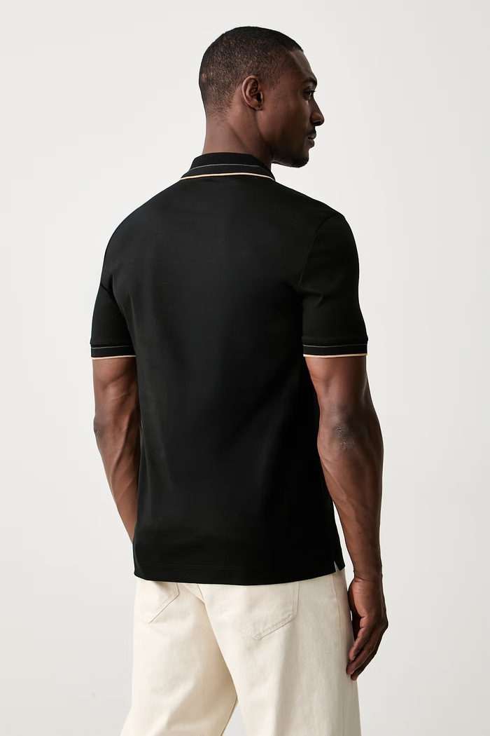 Odjeća BOSS polo majica za muškarce od pamuka H-Phillipson 50565587 crna