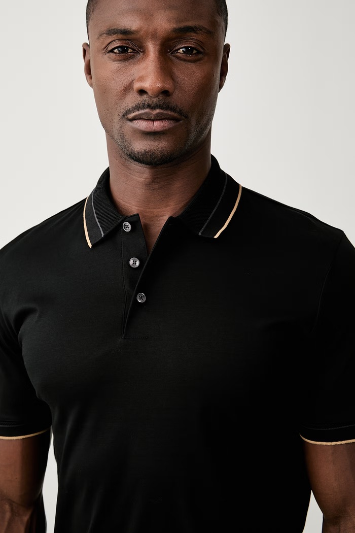 BOSS polo majica za muškarce od pamuka H-Phillipson crna 50565587