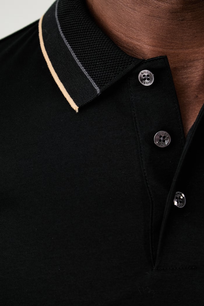 BOSS polo majica za muškarce od pamuka H-Phillipson 50565587 crna